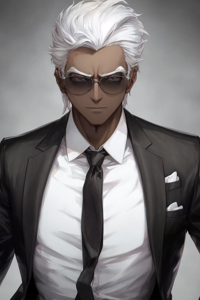 [Holara] sunglasses Masterpiece tan skin man suit [Illustration]